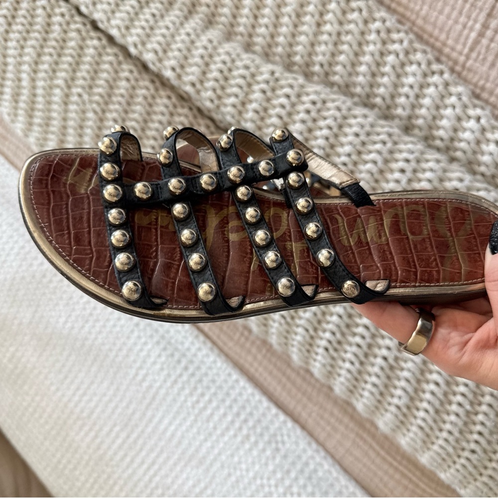 Sam Edelman Black and Brown Studded Sandals - Picture 3 of 3